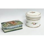 2 late 19th century French and German porcelain trinket boxes.