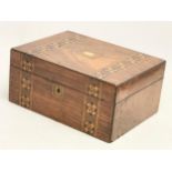 A Victorian Tunbridge Ware walnut jewellery box. 30.5x22.5x14cm