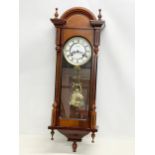 A large Victorian style mahogany Vienna wall clock. Highlands. 94cm