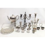 A quantity of silver plate including 2 candleabras, epergne, etc.