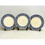 A set of 3 1930’s Grindley ‘Elysian’ pottery cabinet plates. 26cm