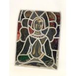 A 19th century stained glass panel depicting religious figure. 46x60cm