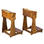 A pair of early 20th century oak prayer stands. Circa 1900-1920.