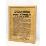 A reproduction post of The Provisional Government of The Irish Republic To The People of Ireland.