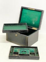 A Victorian jewellery box. 25.5x19.5x14.5cm