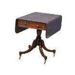 A George IV mahogany Pembroke Supper table on brass cup casters. Open 99.5x84x73cm. Closed