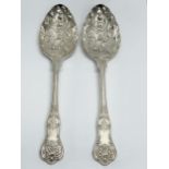 A pair of silver plated Berry Spoons. 24cm