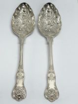 A pair of silver plated Berry Spoons. 24cm