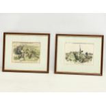 2 early 20th century prints. Punch, Or The London Charivari. Wild Life on the Moors. Reframed.