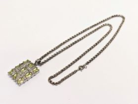 A silver necklace