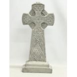 A concrete garden Celtic cross. 65cm