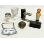 A quantity of 19th and early 20th century collectables. A 19th century Burmese baby rattle. A