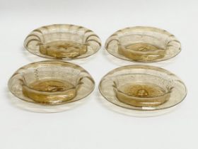 A set of 4 early 20th century Venetian Murano Glass Bon Bon dishes by Antonio Salviati. 8.5cm
