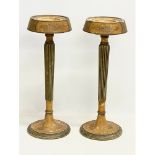 A pair of large early 20th century candleholders with original scumble paintwork. 1920-1940. 20x53cm