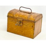 A small proportioned Victorian dome top trunk with original scumble paint. 20x14x15cm