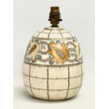A Charlotte Rhead pottery table lamp. 17x27cm