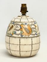 A Charlotte Rhead pottery table lamp. 17x27cm