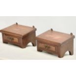 A pair of late Victorian wall mounted brackets with drawer. 26.5x20x18.5cm