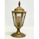 An early 20th century brass lantern porch ceiling light 29cm