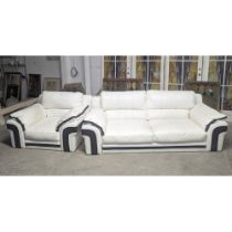 A 2 piece leather sofa