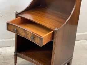 A mahogany side table with drawer. 37x29x67.5cm.