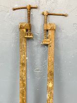 2 large vintage clamps. 196cm