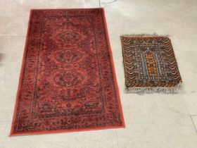 2 vintage rug. Largest 83.5x161cm