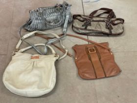 4 leather ladies handbags.