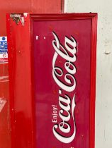 A large light up Coca Cola advertising sign. 61.5x22x189.5cm