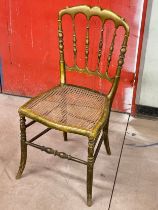 An Edwardian side chair with bergere seat