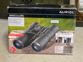 Auriol binoculars in box.
