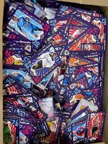 A large collection of Match Attax cards and Wally’s World magazines.