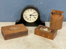 A sundry lot. Including a Laura Ashley mantle clock 31x21.5cm