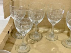 A collection of wine glasses.