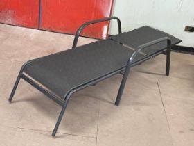 A large garden lounger. 204cm extended