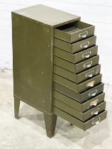 A vintage multi drawer industrial chest. 28x41x89cm