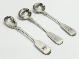 3 19th century London silver spoons. 46 grams. 1861.