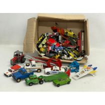 A collection model cars and trucks etc.