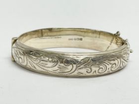 A silver bangle. Birmingham. 20.93 grams.