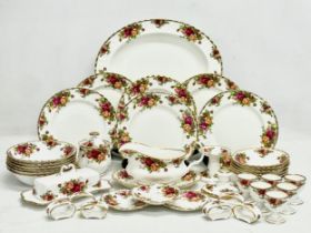 A 41 pieces of Royal Albert Old Country Roses. A 1962 platter 34.5x27cm. 6 1962 salad plates. 6 1962