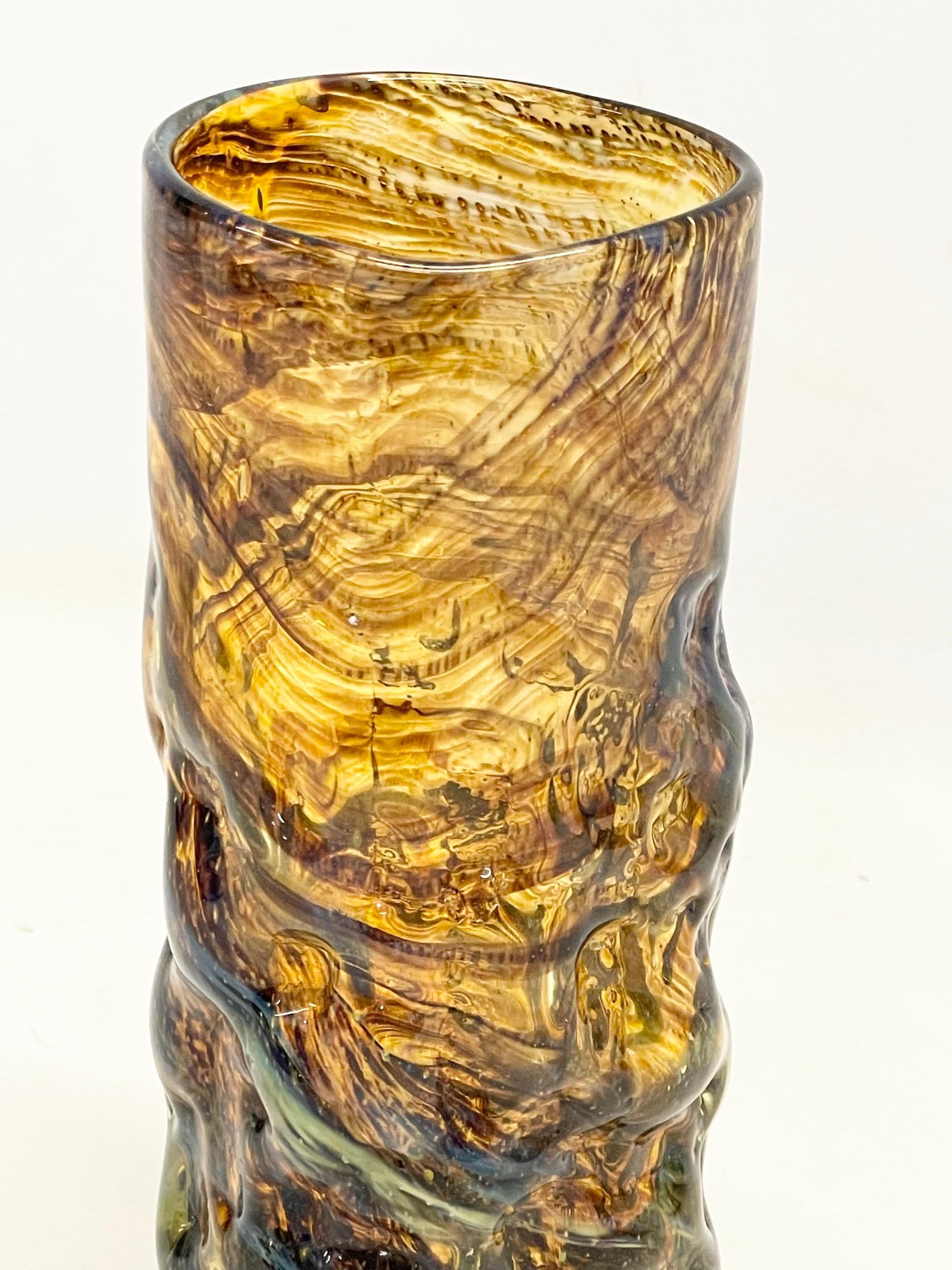 A vintage Mdina ‘Tortoiseshell’ Art Glass vase. 20.5cm - Image 2 of 3