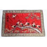 A vintage Japanese embroidered silk. 96x60cm