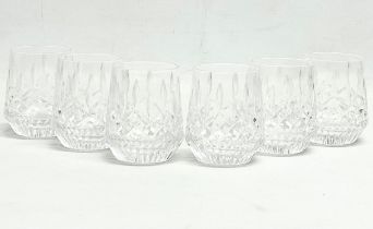 A set of 6 Tyrone Crystal ‘Roses’ whiskey tumbler glasses. 8.5cm