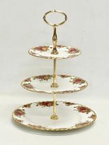 A Royal Albert ‘Old Country Roses’ 3 tier cake stand. 26x34cm