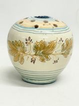 A Famulari J. Stefanie Italian glazed terracotta flower vase. 15x15cm