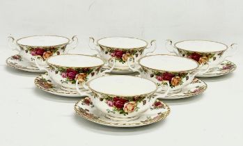 A set of 6 1962 Royal Albert LTD ‘Old Country Roses’ soup bowls and 6 saucers.