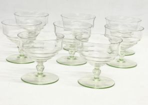 A set of 8 1960’s French Art Deco style champagne coupes. 9x9cm