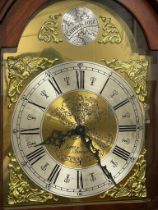 A good quality inlaid mahogany long case clock by James Stewart Armagh. Weights and pendulum. 208cm