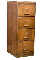 A large early 20th century oak 4 drawer filing cabinet. 52x64x140cm