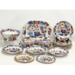 A 17 piece early 19th century Mason’s Patent Ironstone China dinner service. Regency period. Circa